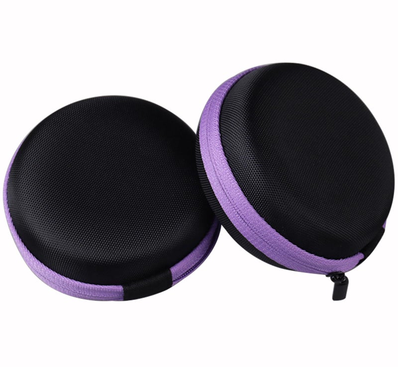 AFMNQZ Glass Bottle Bundle Essential Oils Case Hard Round Carrying Case Storage Bag for 1ML 2ML Roller Bottles Oil Vial Bottles (12 Holes Purple) - Image 5